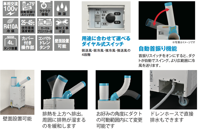 株式会社ナカトミ ｜ スポットクーラー（自動首振り） SAC-2500TC